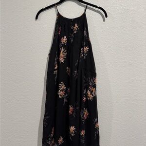 Chic Black Dress with Floral Accents